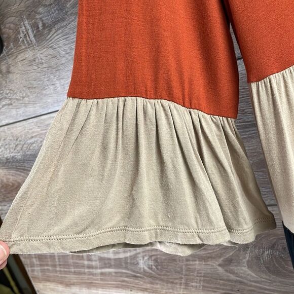 Indigo Soul Ladies Boho Casual Dress Tunic Size L, Rust,Tan&Black,New with Tags - Picture 3 of 7